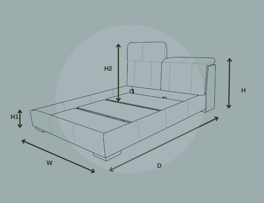 Fliq Leather Bed Frame w/ Adjustable Headboard*