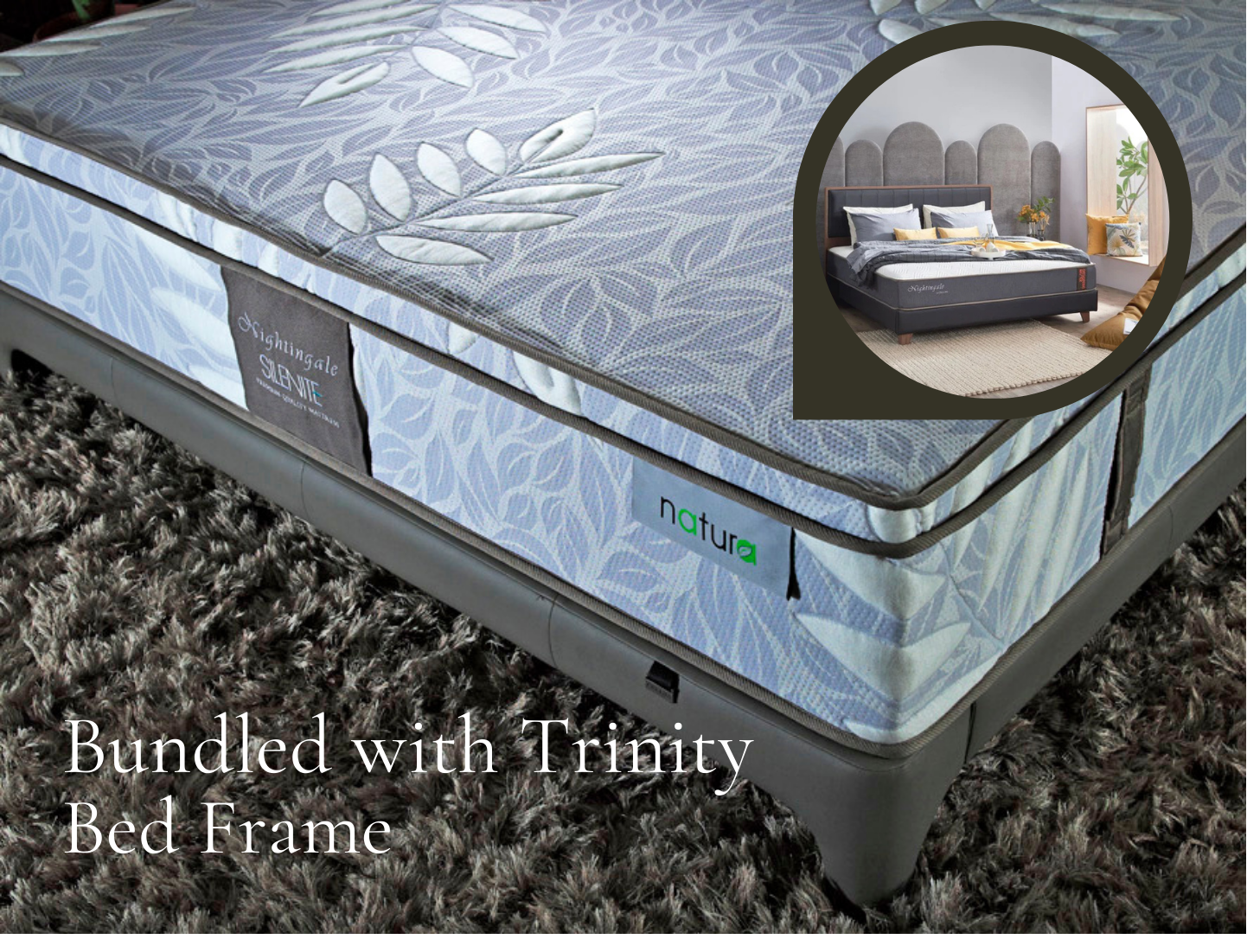 Natura Mattress + Trinity Bed Frame Bundle