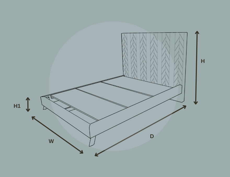 Ribb Bed Frame (In FabricGard)*